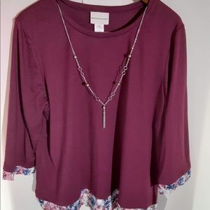 Alfred Dunner 3/4 sleeve length blouse.
